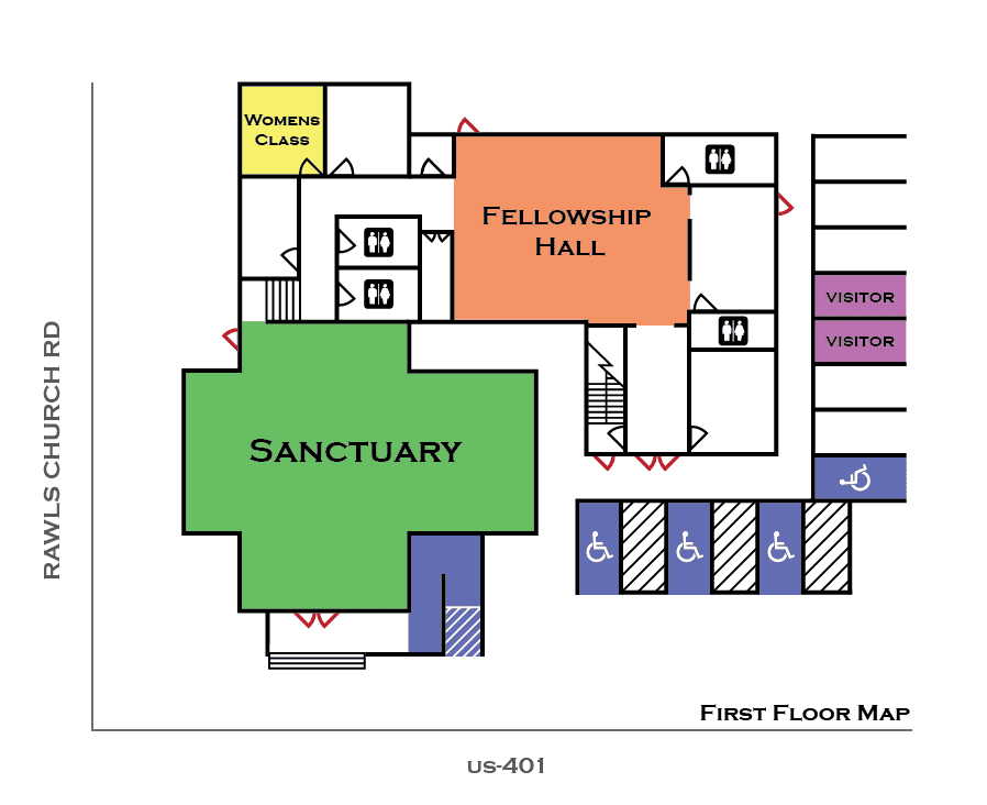 church_map_first-01 Rawls Baptist Church First Floor Map