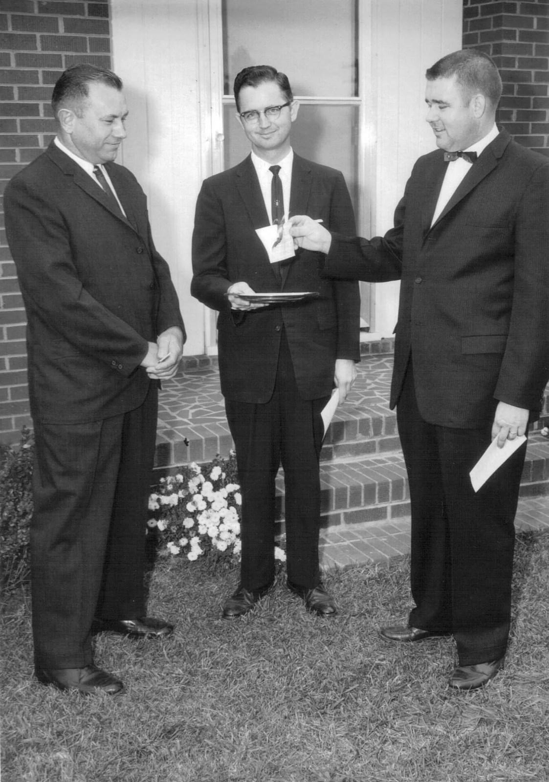 Church members taking part in the parsonage note-burning ceremony.