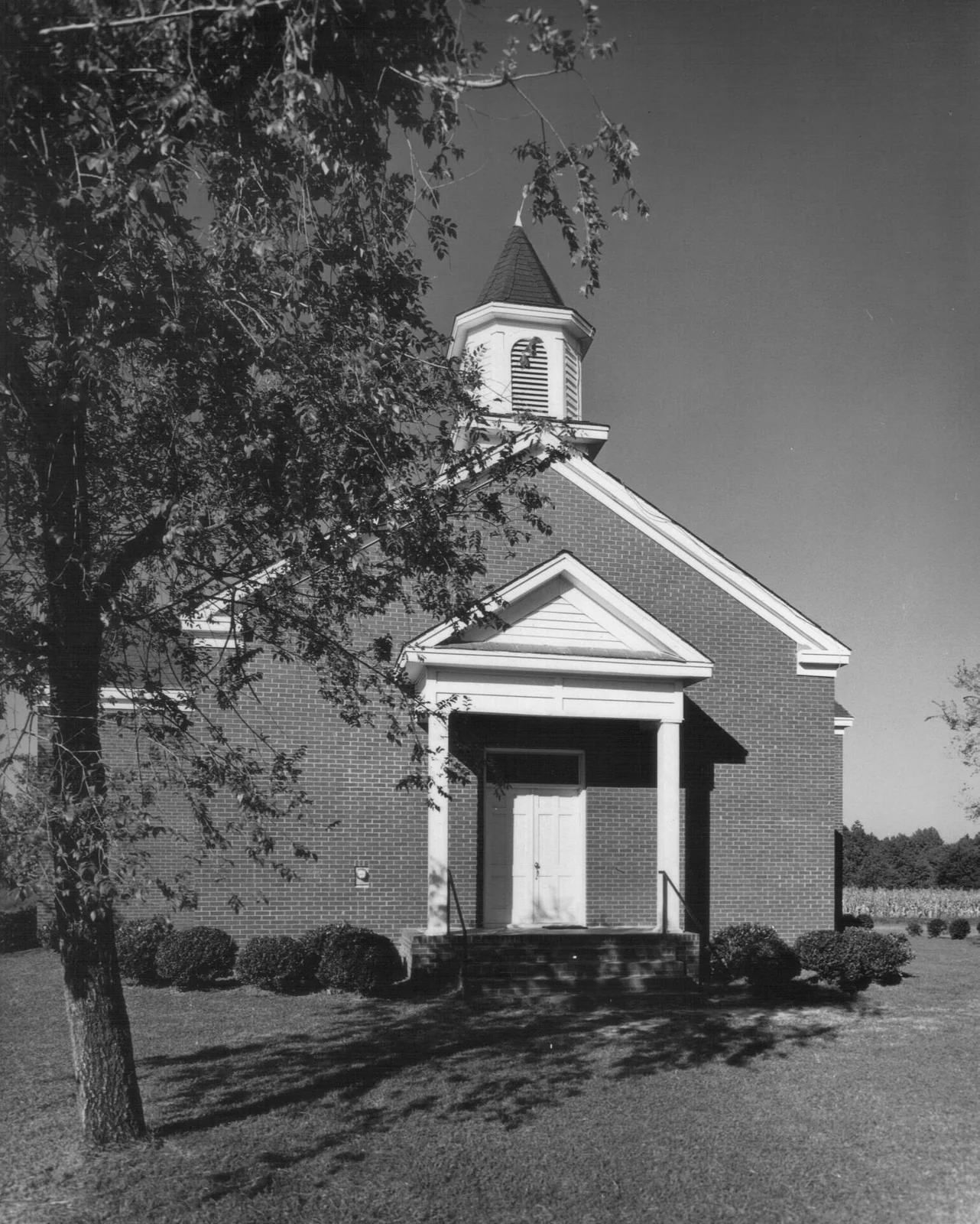Rawls Baptist Church after receiving its new brick exterior.