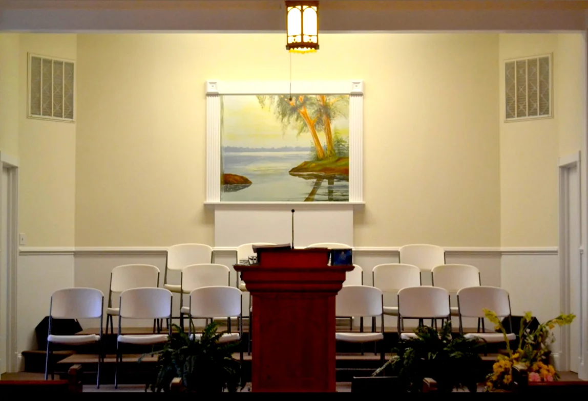 The painting donated for the Rawls Baptist Church baptistery.