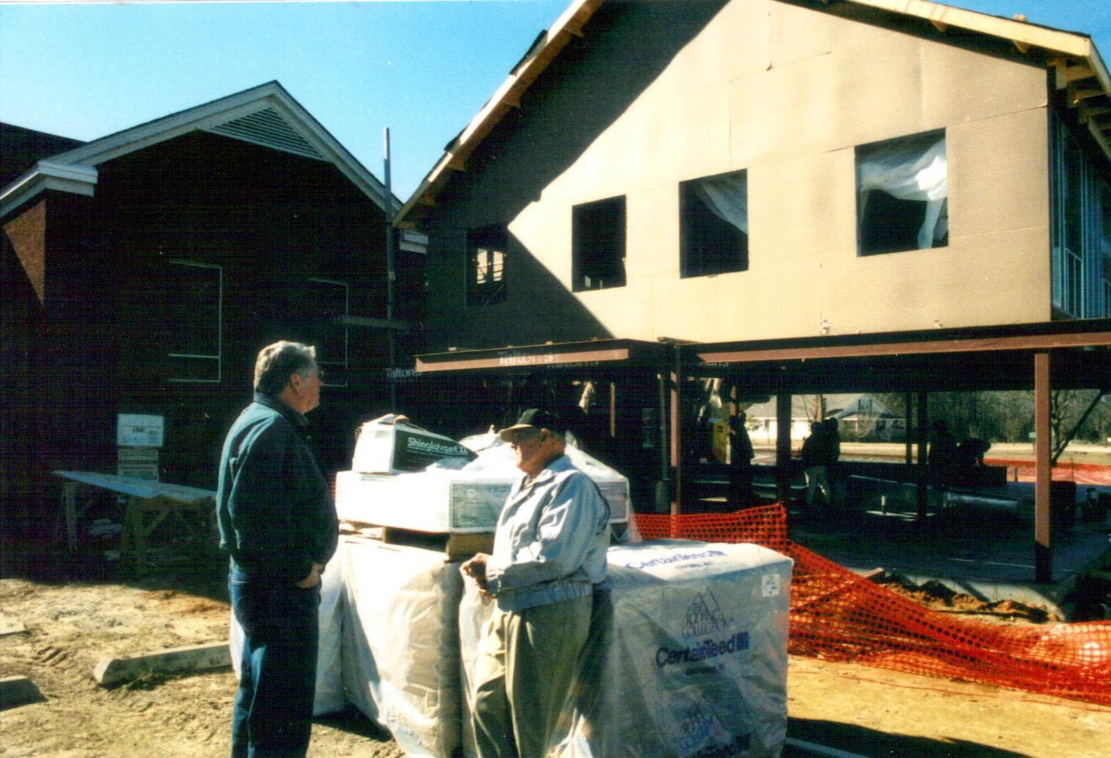 Church members checking construction progress on the new addition.