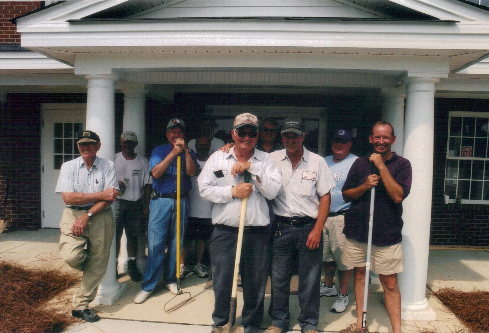 Members of the men’s work crew after a day of outdoor labor.