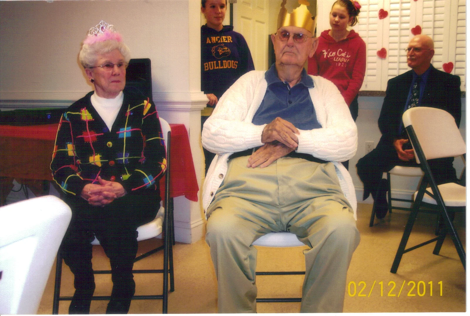 A couple seated together during the church Valentine’s Dinner.