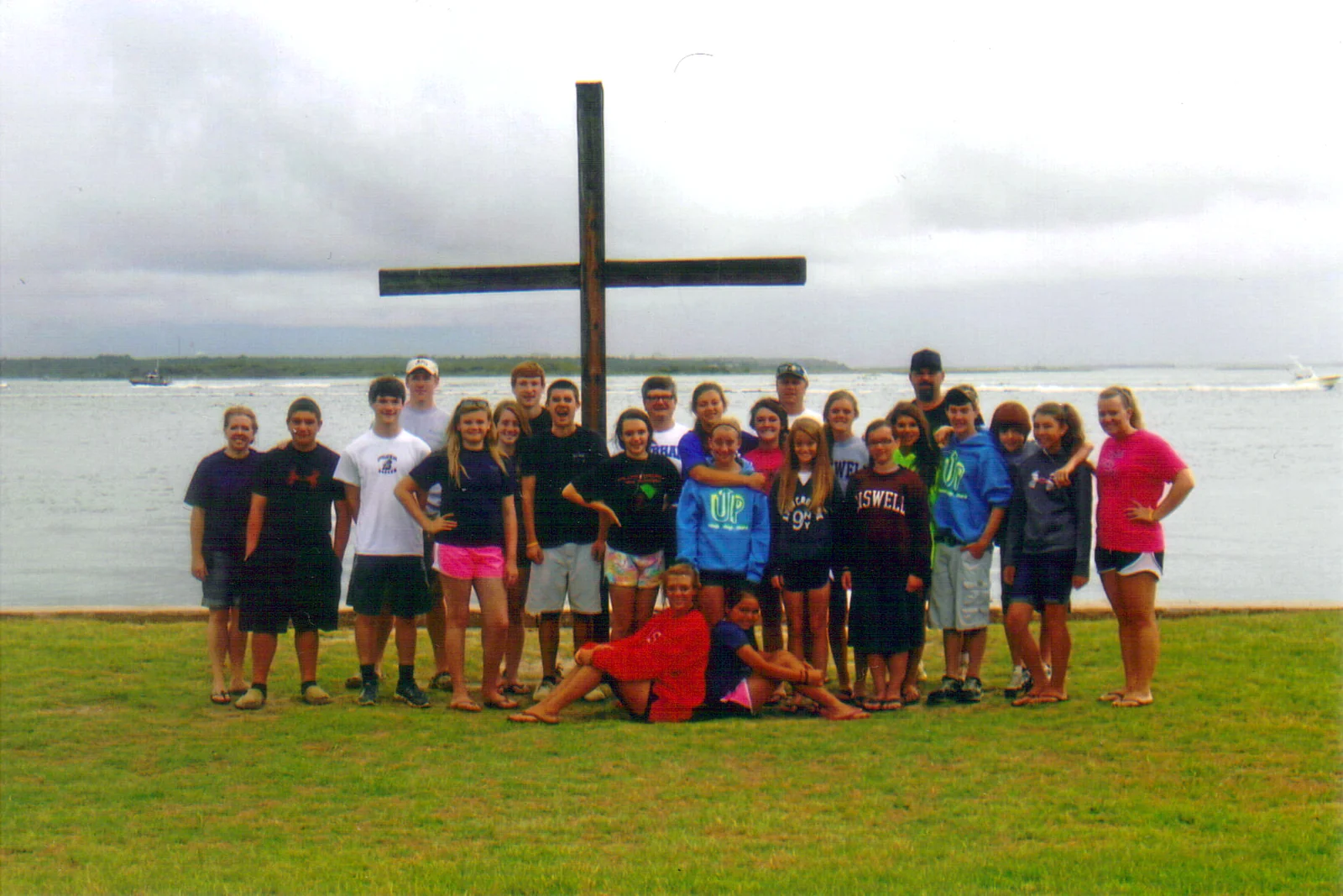 The Rawls Baptist Church youth group gathered at Fort Caswell.