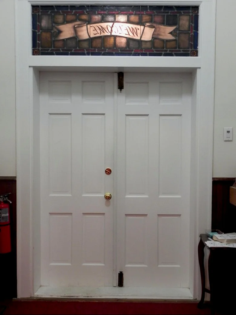 The inner sanctuary doorway before the 2013 renovation.