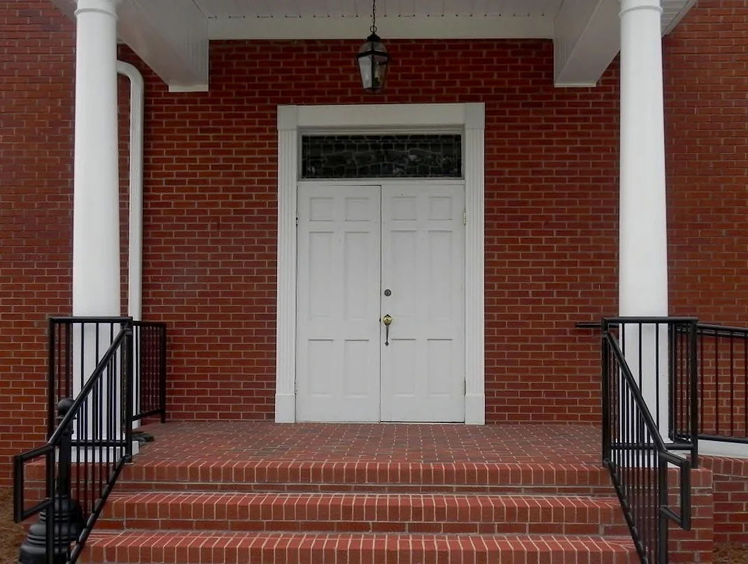 The front entrance after the 2013 renovation.