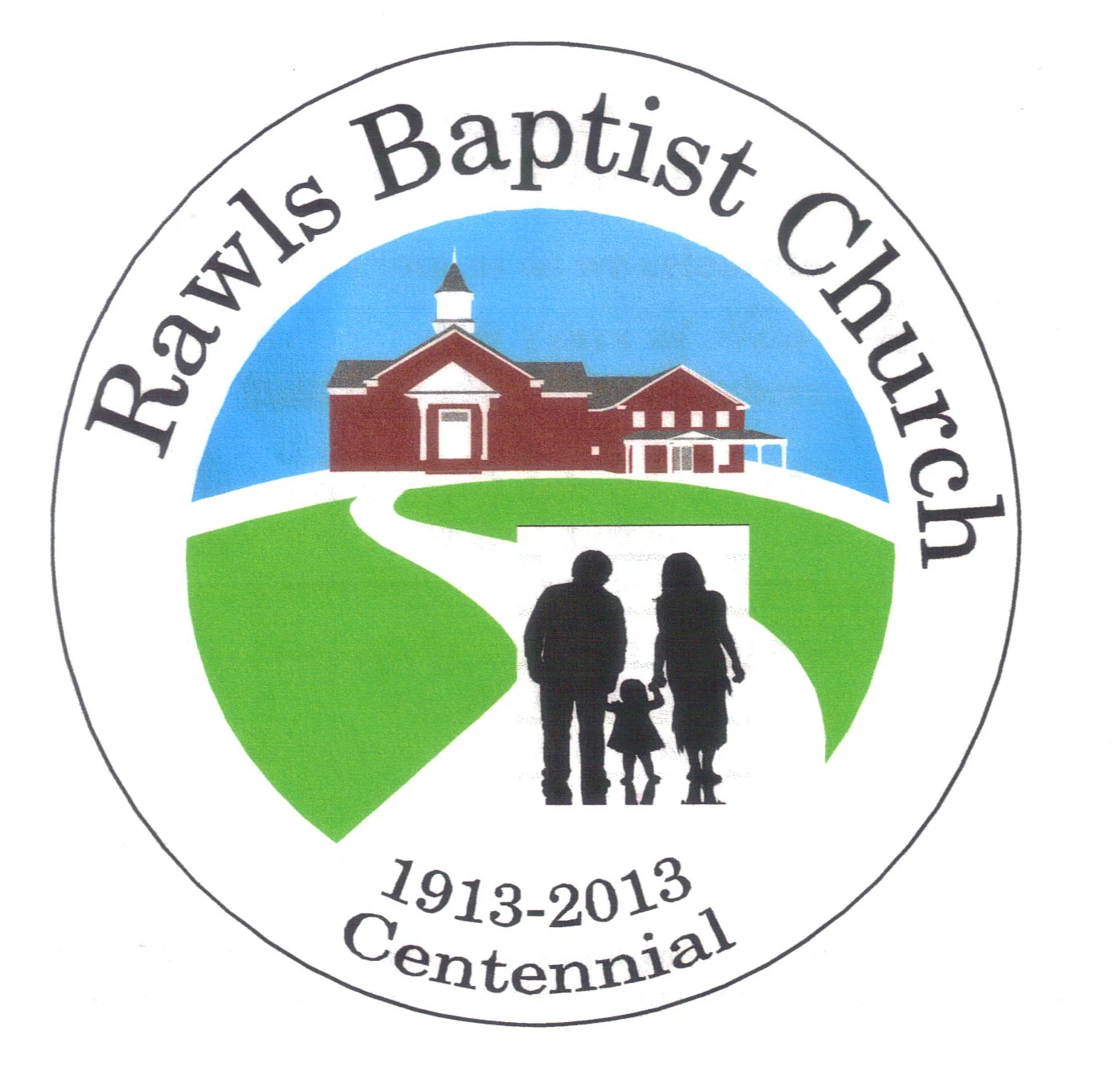 The Rawls Baptist Church centennial logo marking 1913–2013.