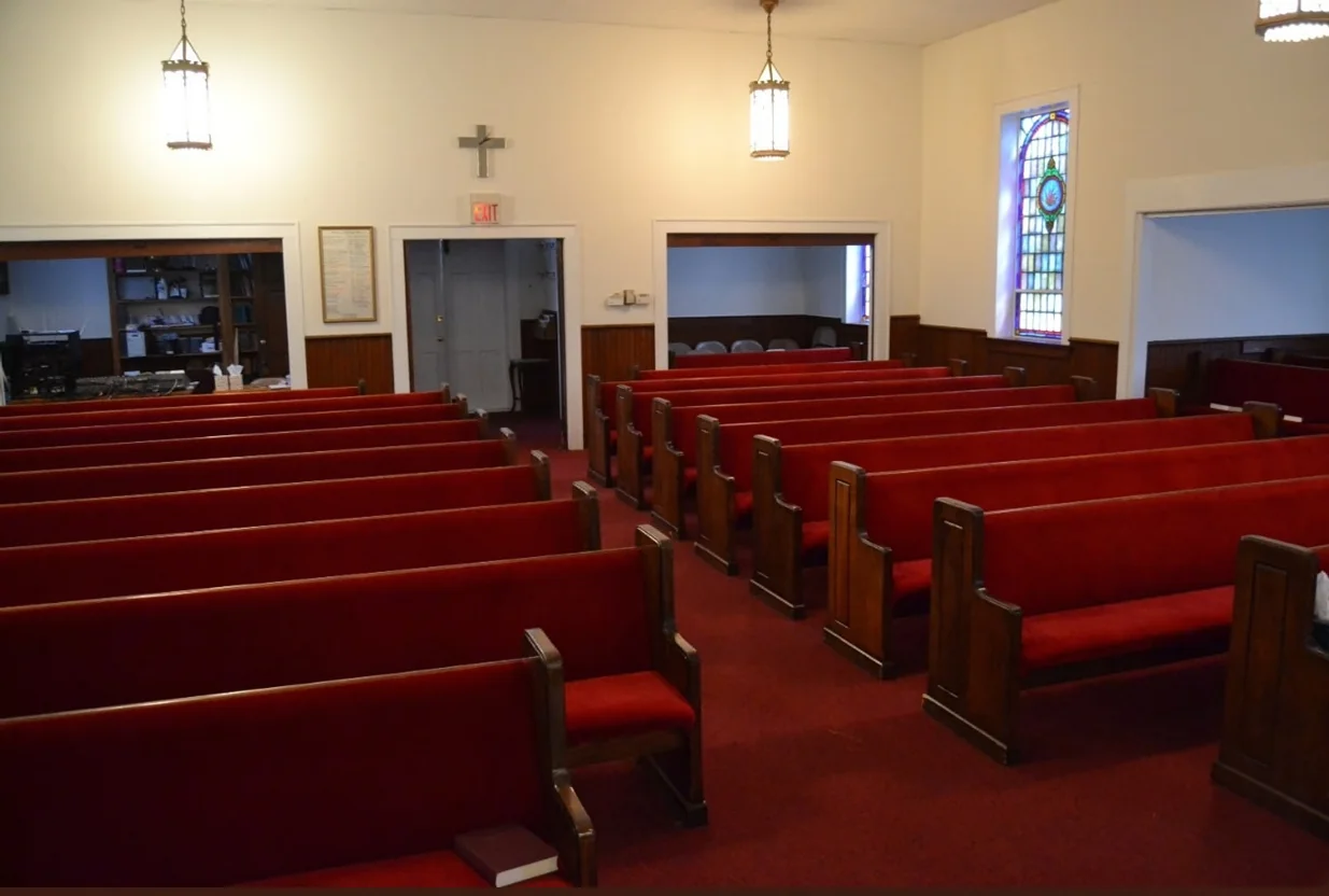 The sanctuary facing the rear entrance before renovation.