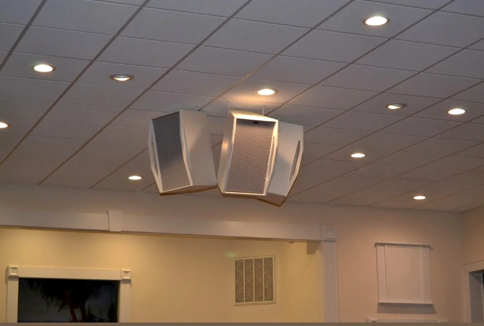 New ceiling speakers, lighting, and sound-system updates in the sanctuary.