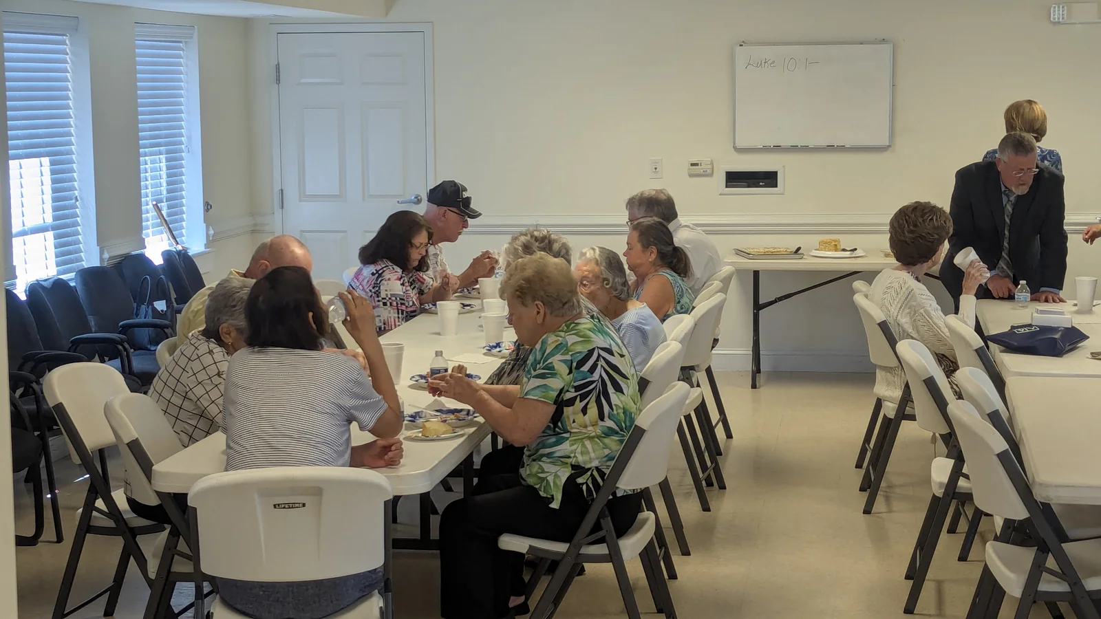 Members of Rawls Baptist Church sharing a fellowship meal together.