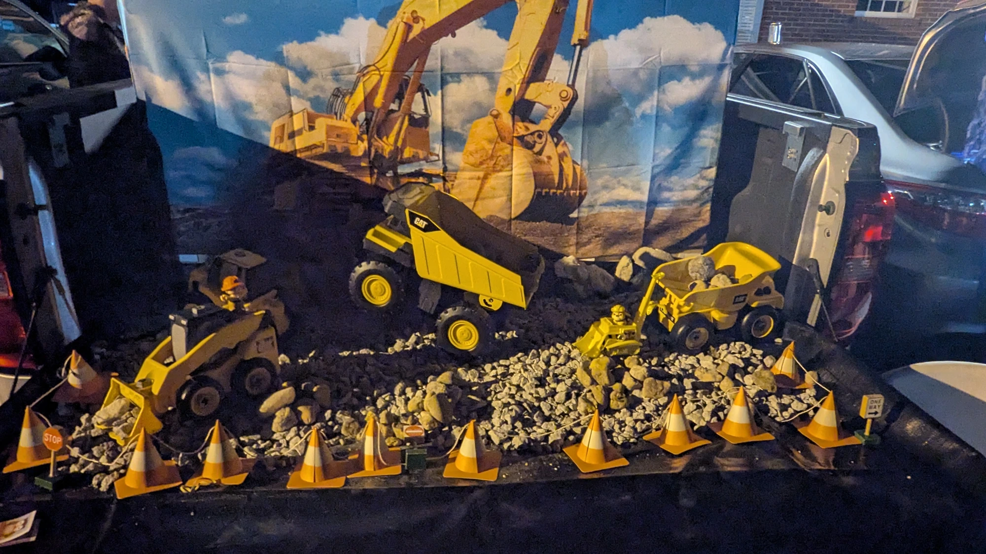 Construction themed decorated trunk at Family Fall Fest.