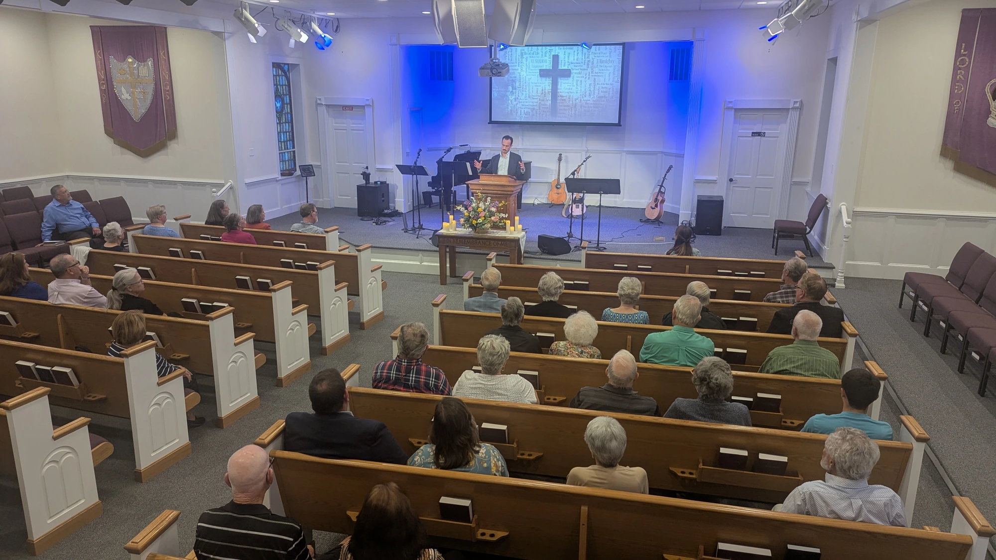 The congregation gathered in the sanctuary for a Night of Worship at Rawls Baptist Church.