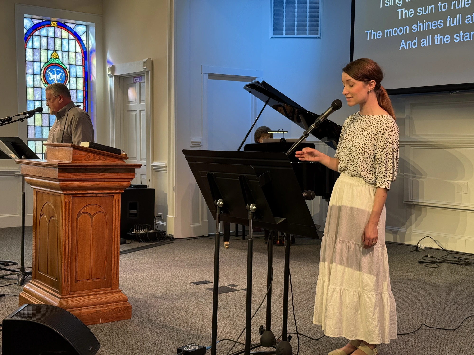 The Rawls Baptist Church Praise Team leading worship.