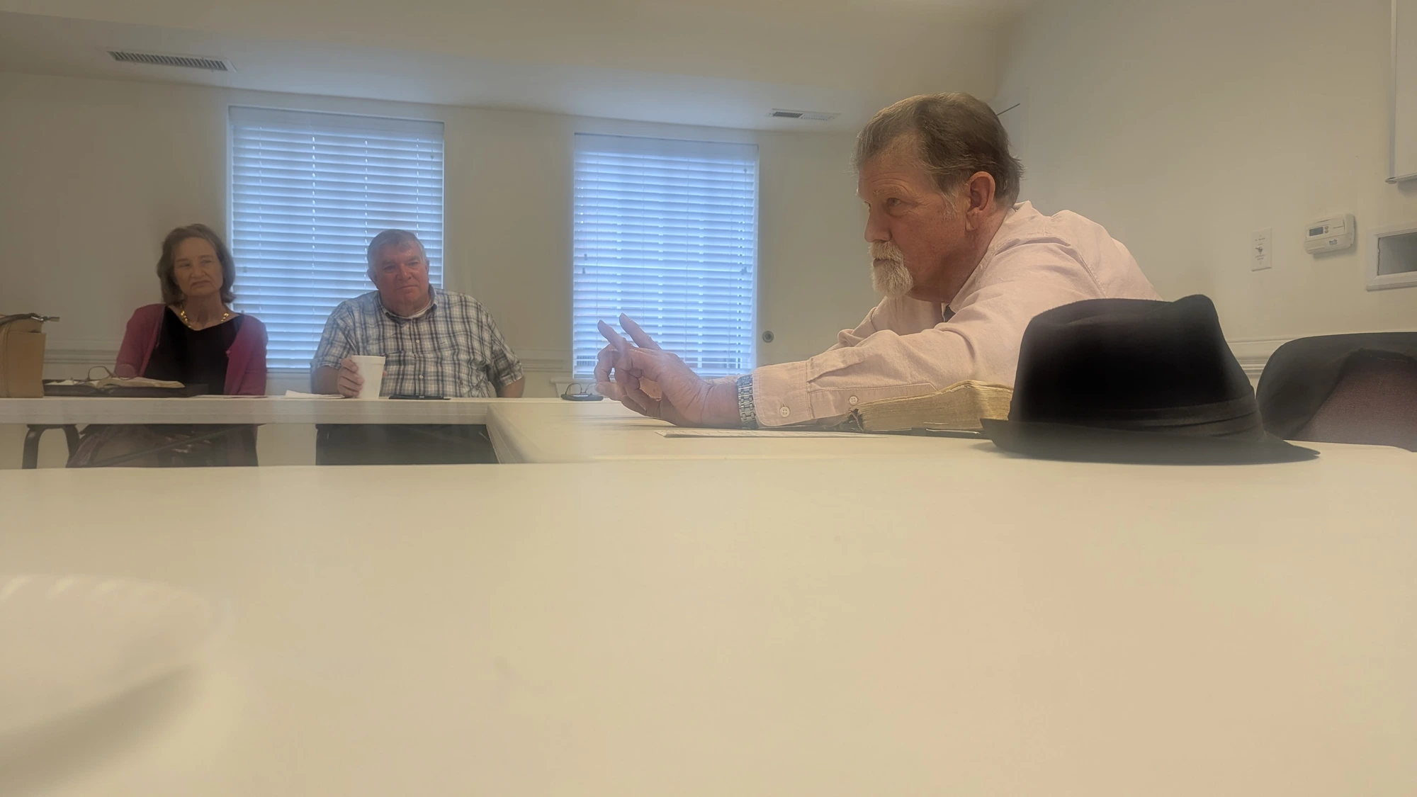 David leading discussion during the Men and Couples Sunday School class at Rawls Baptist Church.