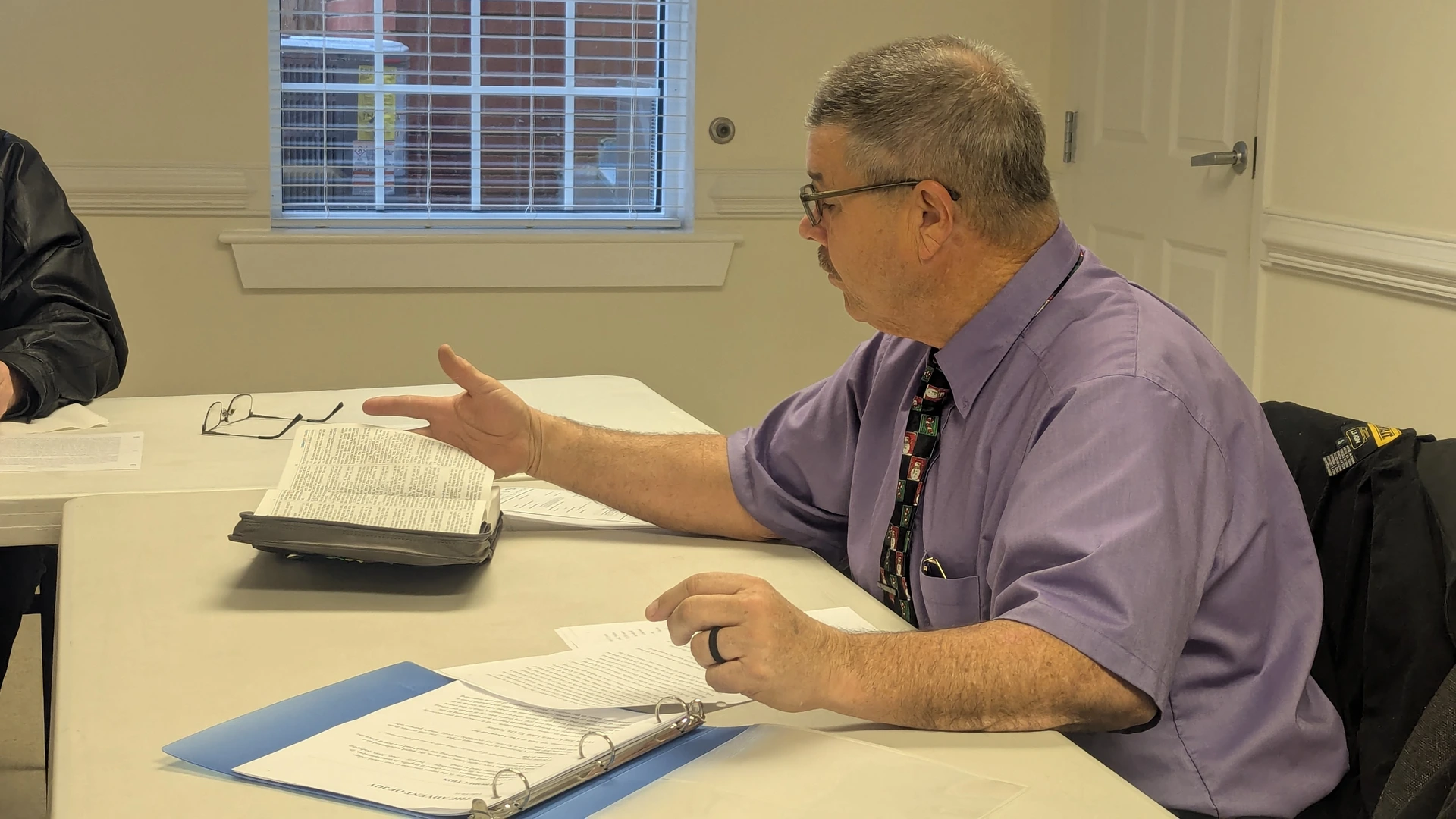 Donnie leading Bible study during the Men and Couples Sunday School class at Rawls Baptist Church.