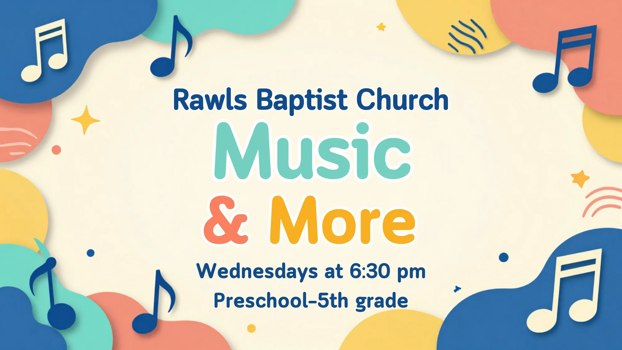 Music & More children’s ministry at Rawls Baptist Church.