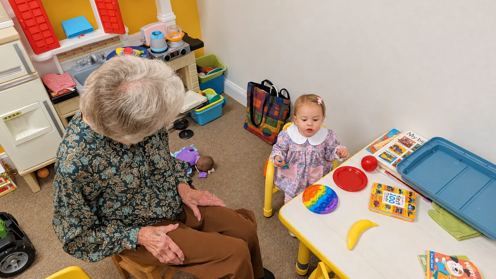 A child playing in the nursery at Rawls Baptist Church.